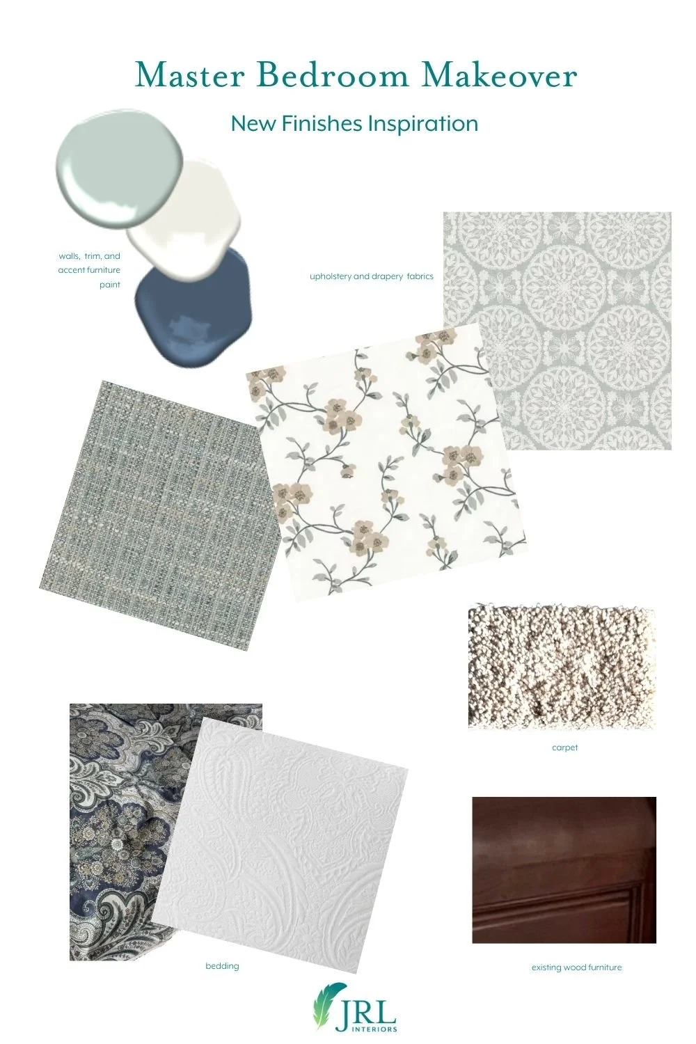 bedroom makeover finish selections