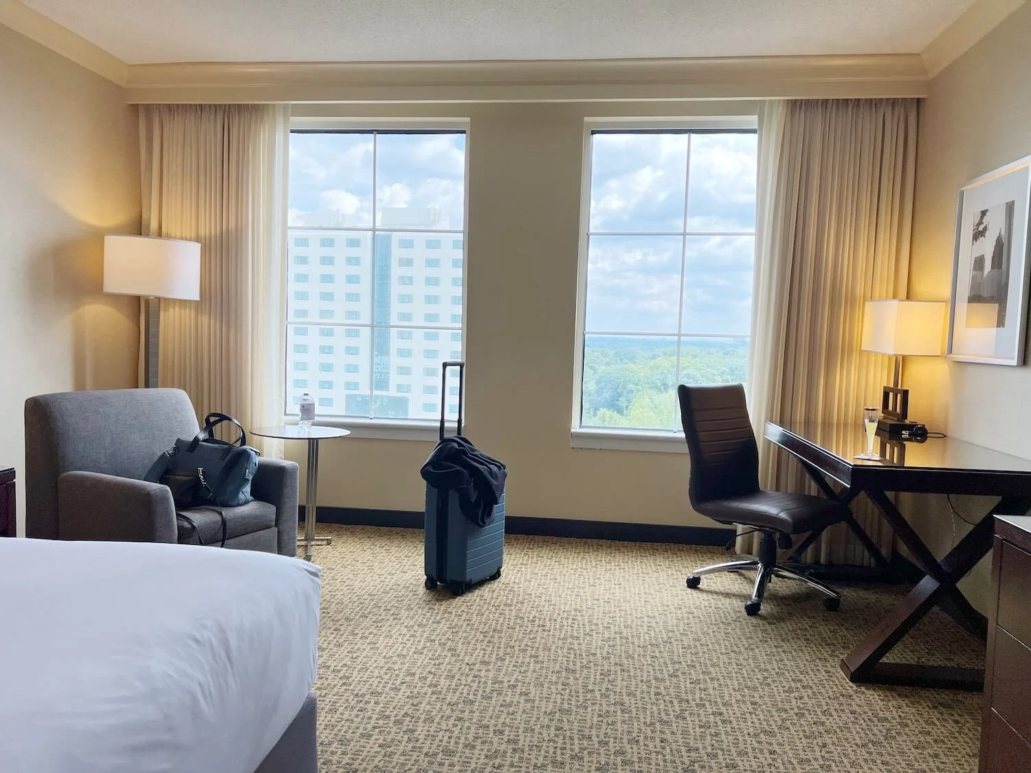 hotel room at the Grand Hyatt in Atlanta