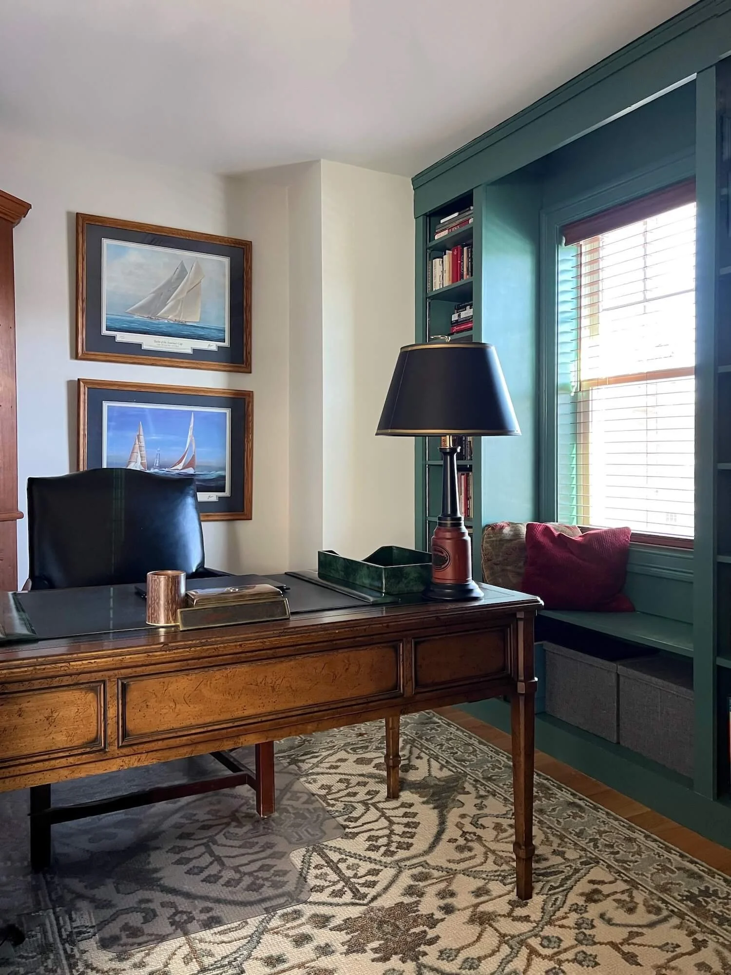 JRL Interiors — A Cozy Library and Home Office Tucked Under the Eaves