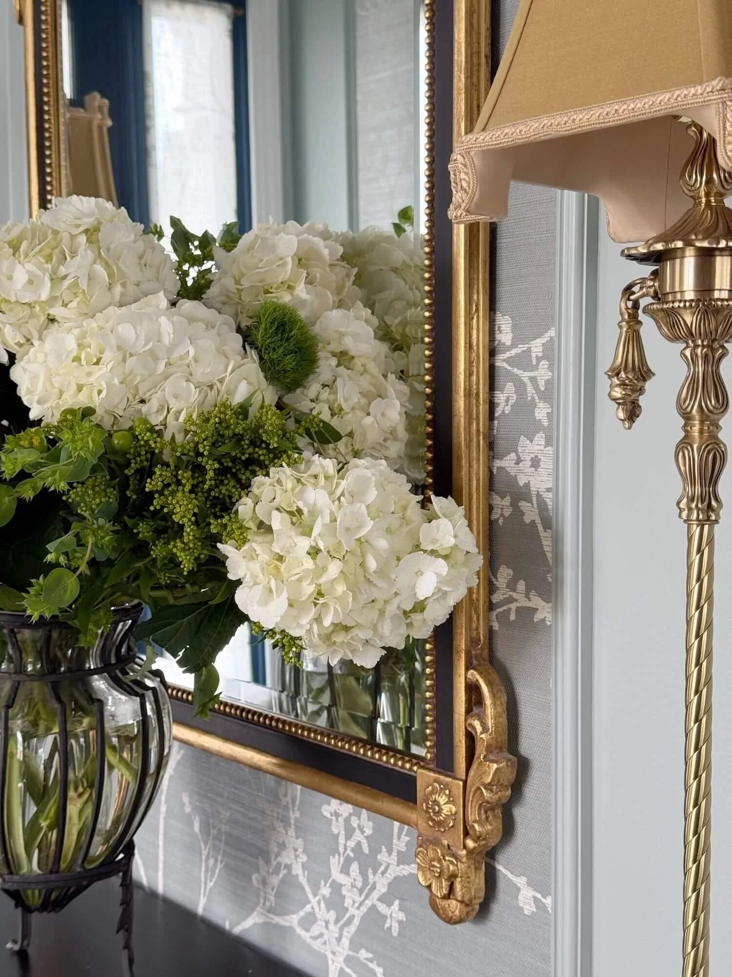 elegant foyer with mirror