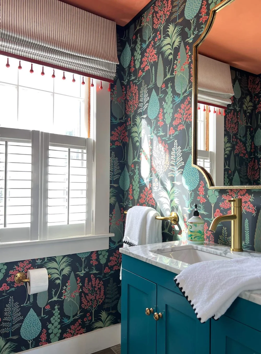 JRL Interiors — Project Reveal: Colorful Farmhouse Powder Rooms