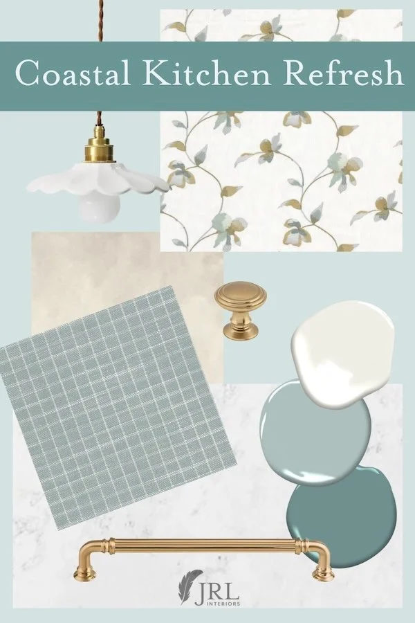 Coastal Kitchen Refresh moodboard