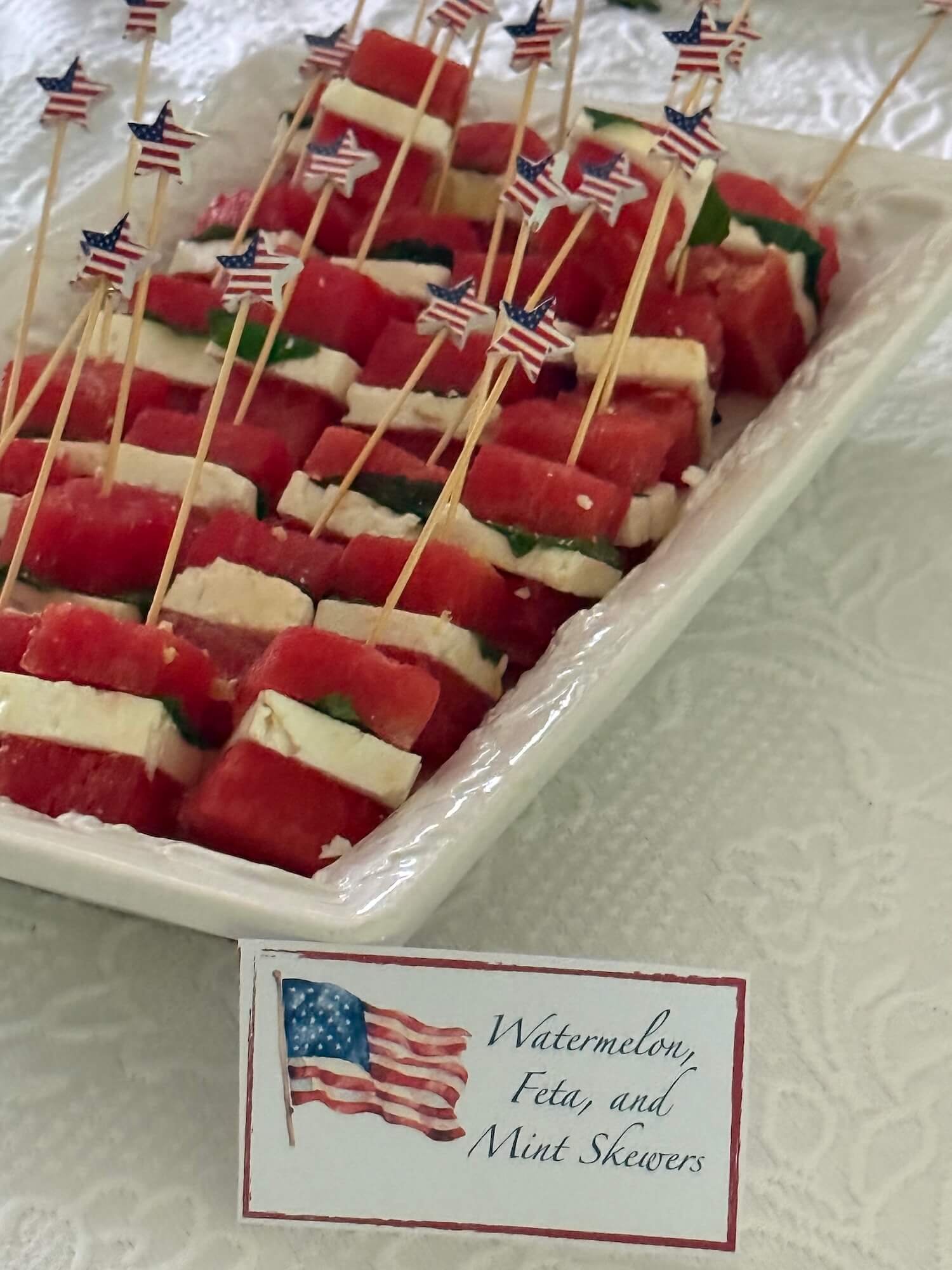 watermelon feta salad skewers