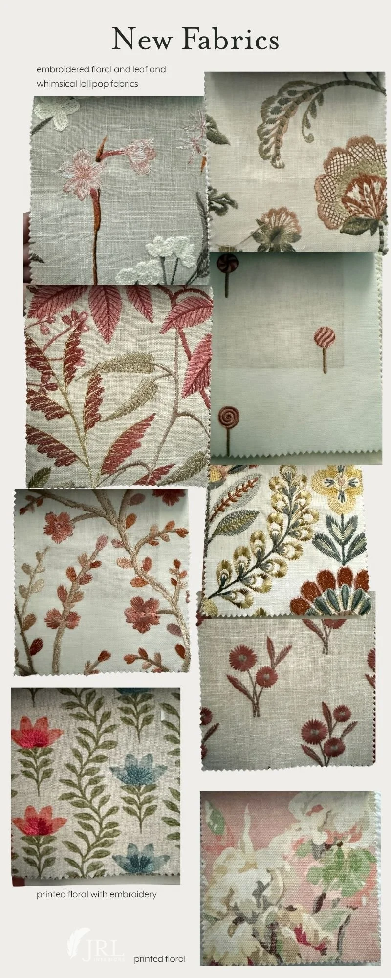 new fabrics in shades of coral