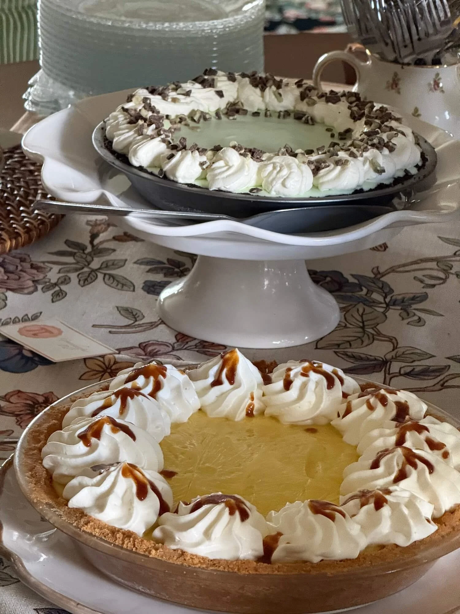 grasshopper pie and banana cream pie.