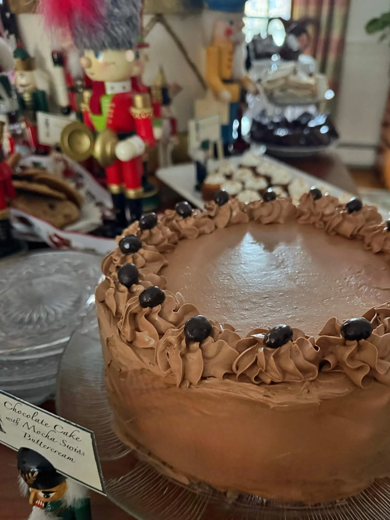 chocolate cake with mocha swiss buttercream