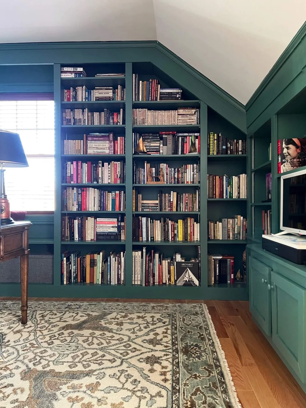 JRL Interiors — A Cozy Library and Home Office Tucked Under the Eaves