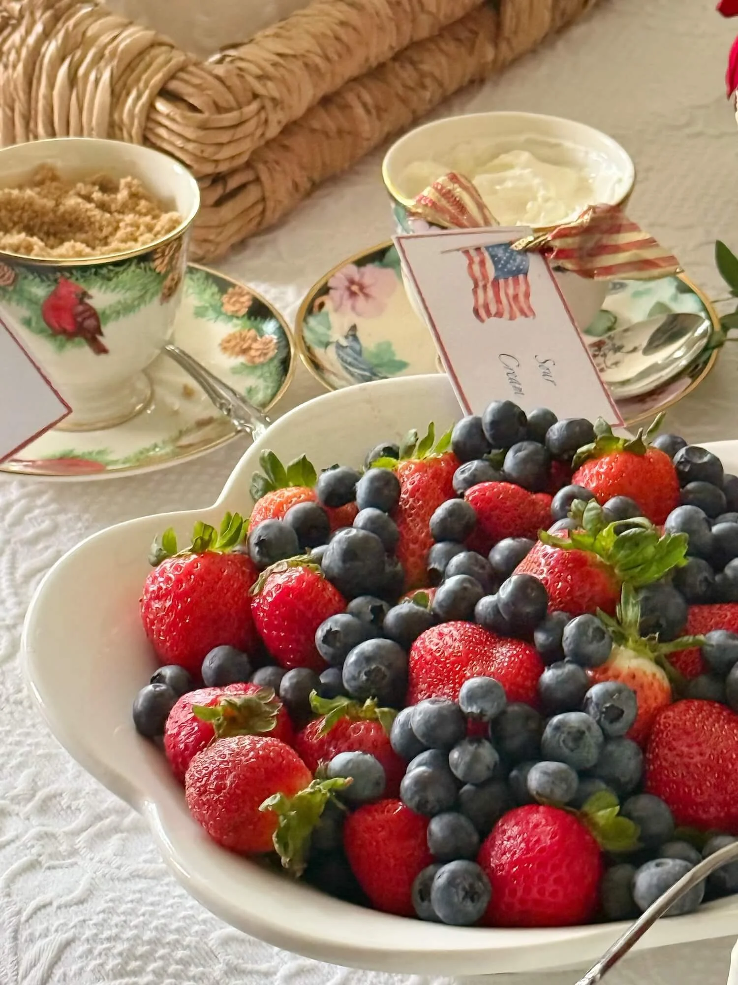 berries with sour cream and brown sugar
