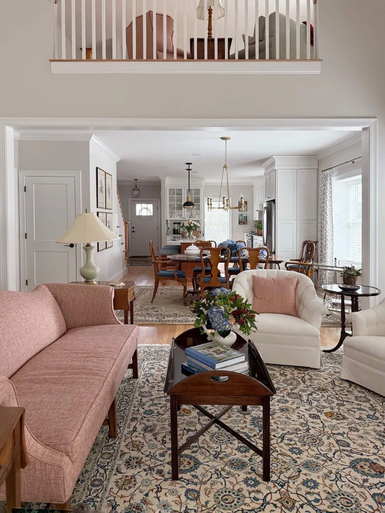 JRL Interiors — A fresh traditional great room in a new construction condo