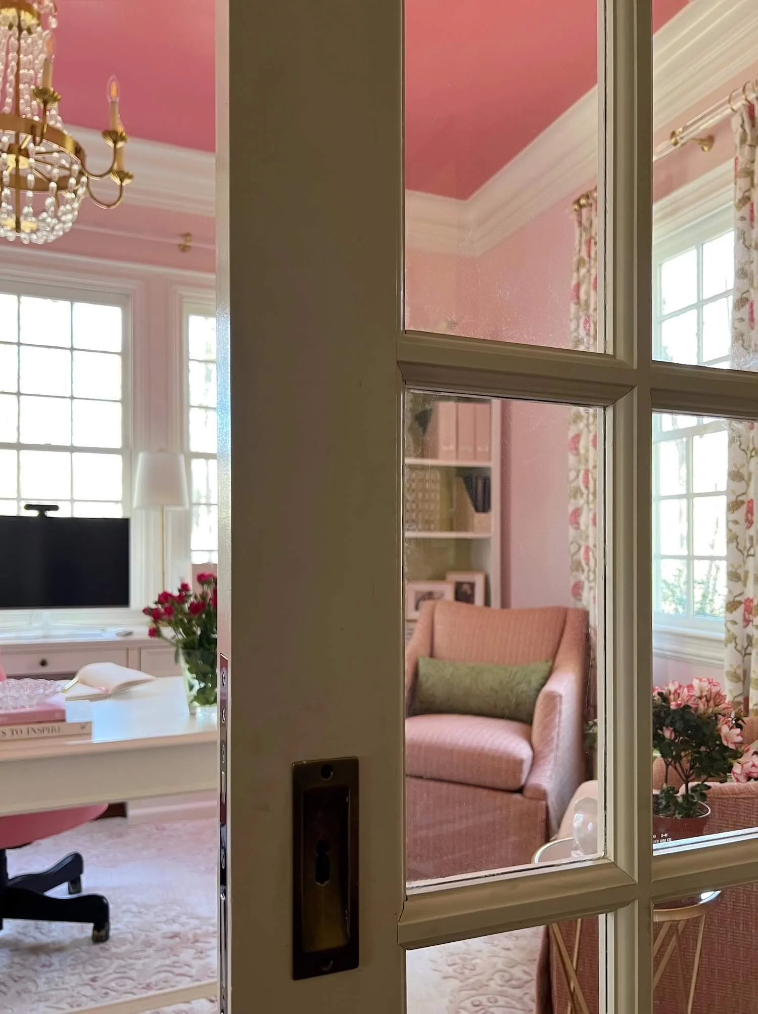 JRL Interiors — A chic and elegant pink home office