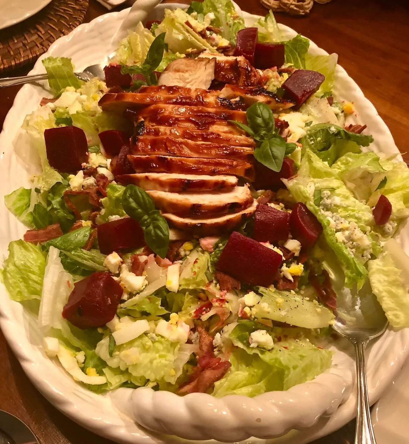 Cobb entree salad with vinaigrette dressing