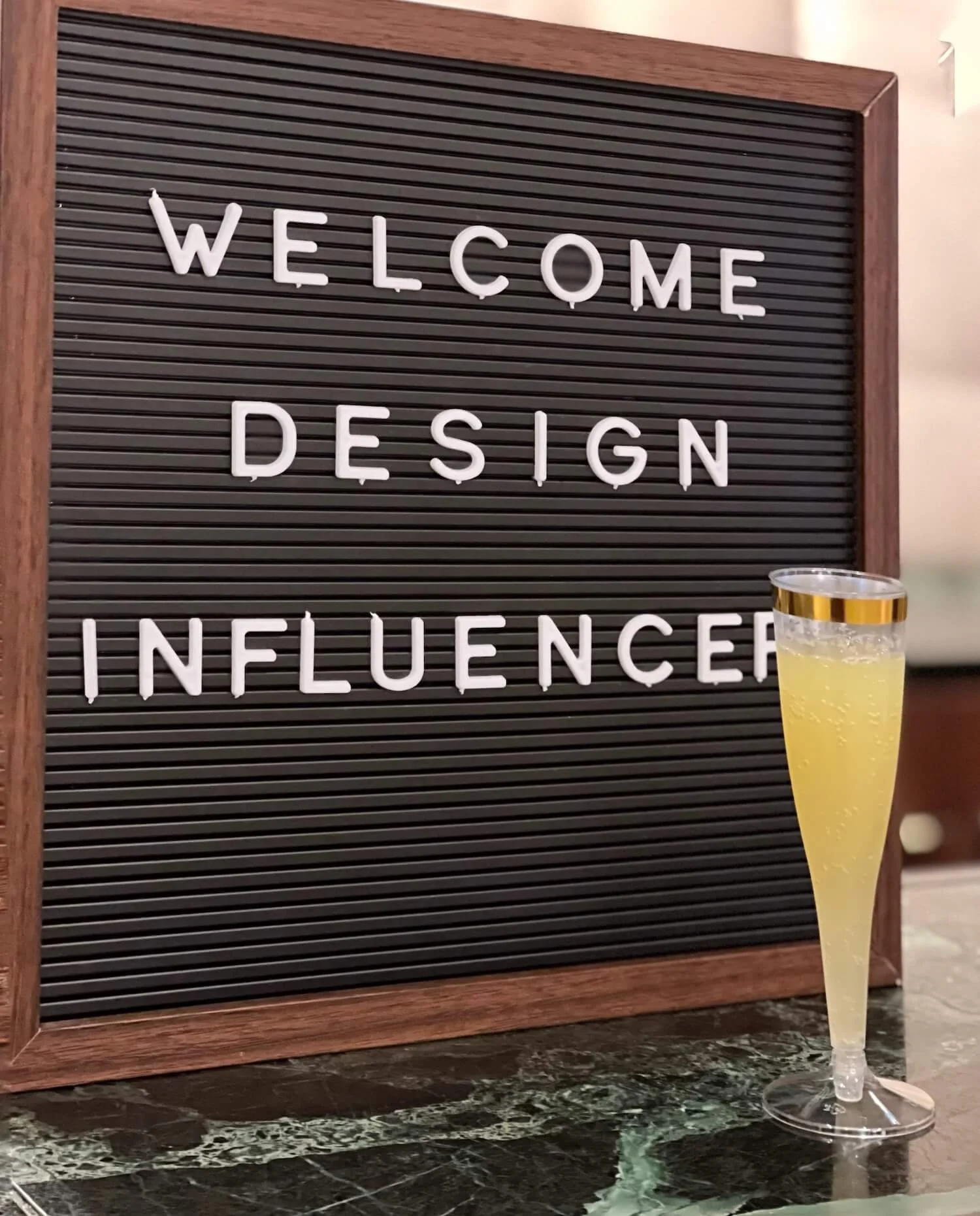 mimosas at check in at the Hyatt for the design influencers conference
