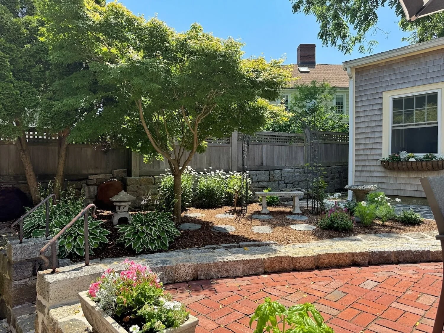 backyard garden area