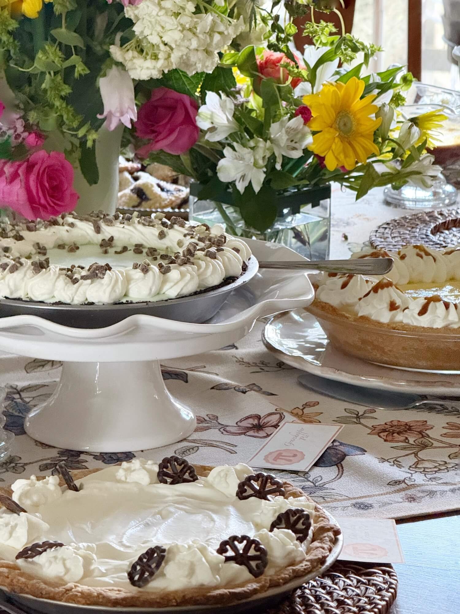 chocolate cream, grasshopper, and banana cream pies.jpeg