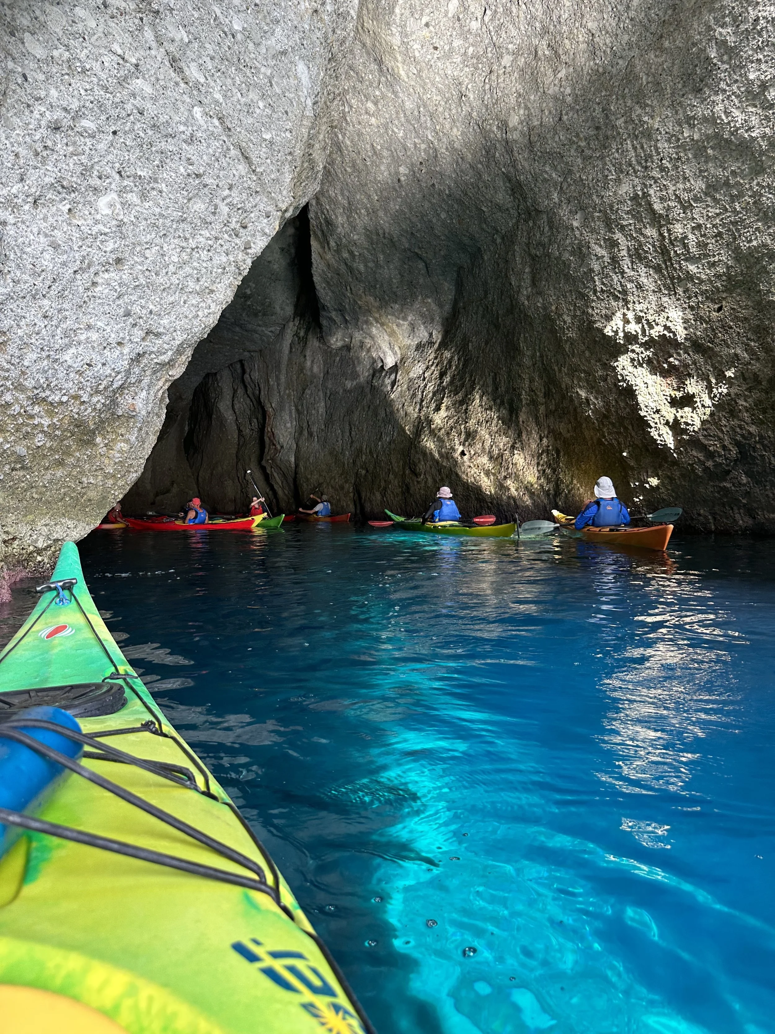 Blue cave in Milos Greece