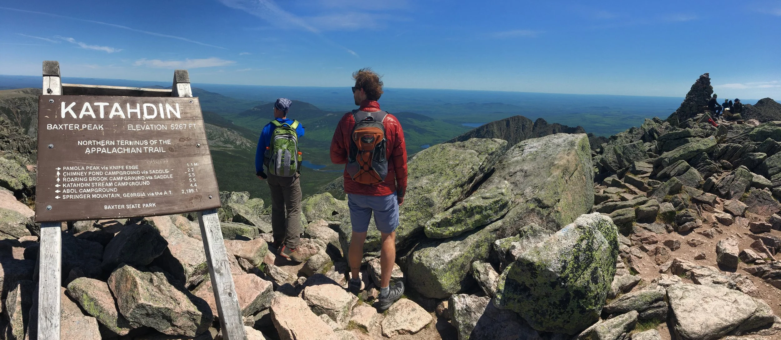 Top of Mt. Katahdin in Maine - BRUTAL hike (brevity to describe a hike is better we think!)