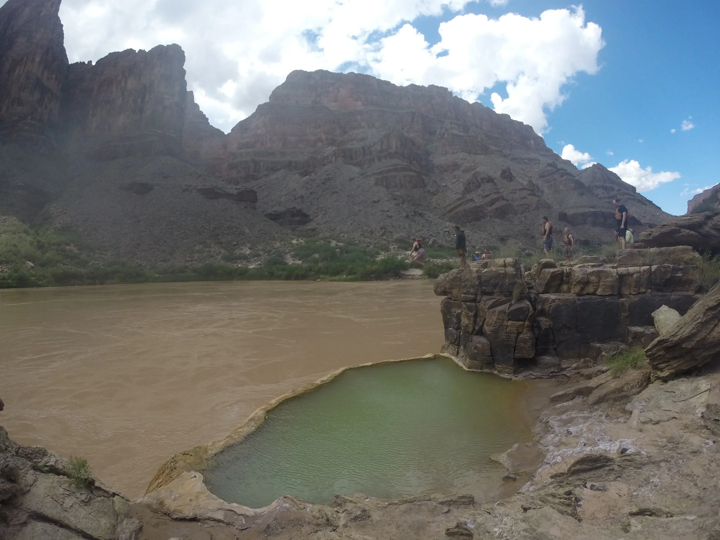 Trevor leading us off with some amazing cliff jumping into the Colorado River!