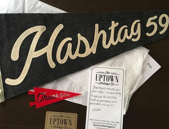 We can't wait to get this pennant out on the trail from Uptown Heritage Co!