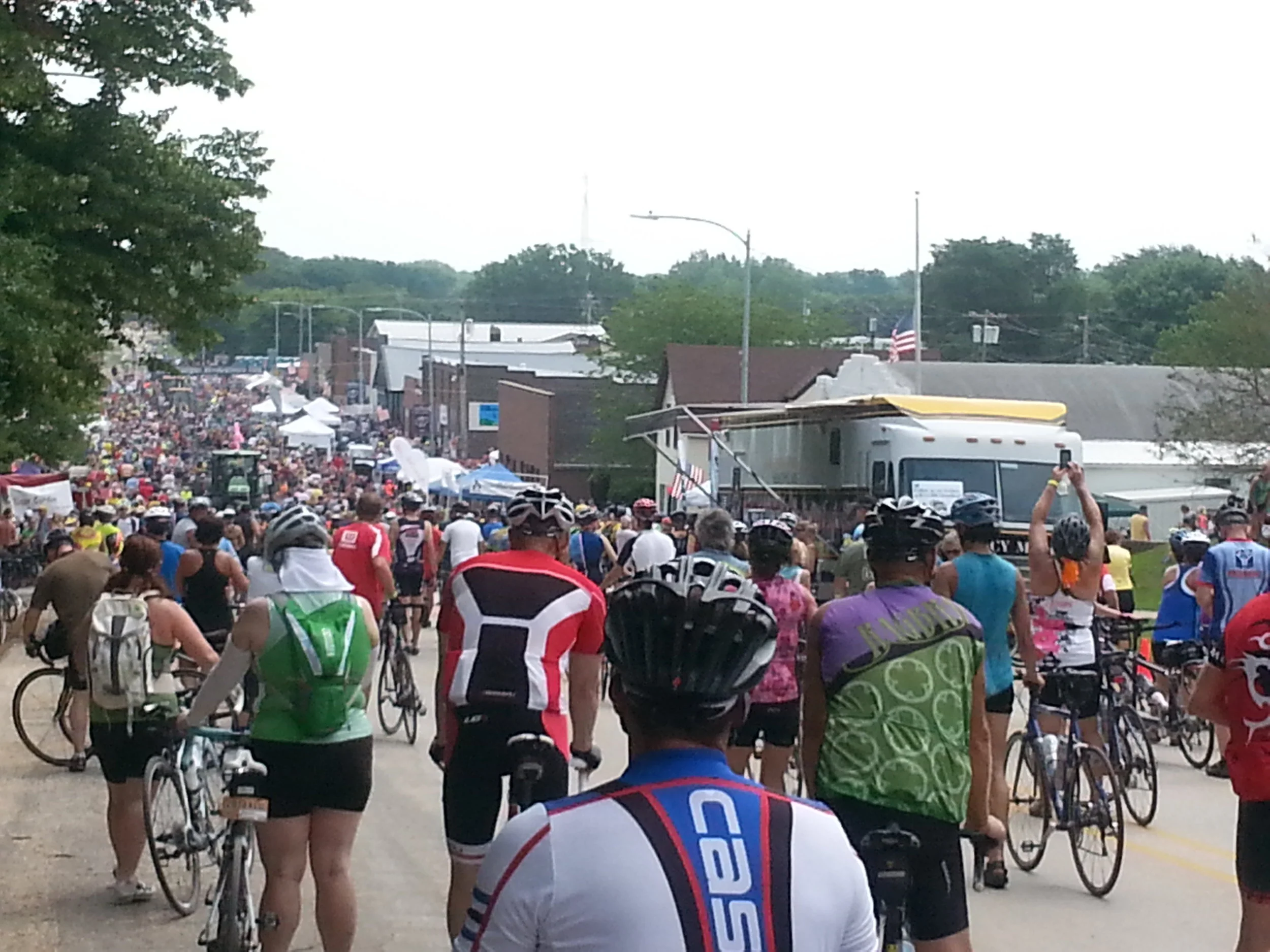 Biking into one of the break towns. Just me and a few friends.