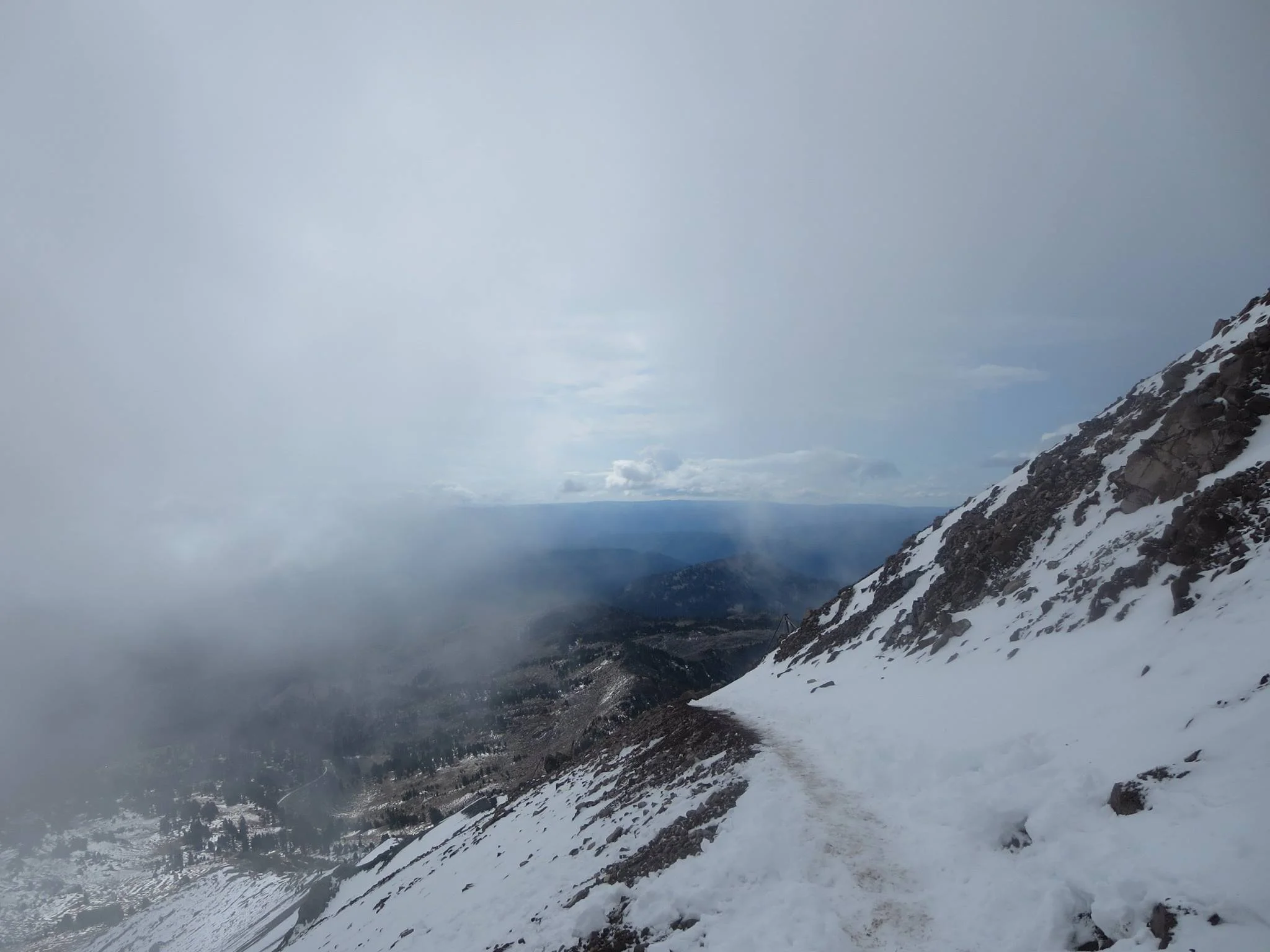 But after reaching the summit and making our way back down the trail… this happened. 