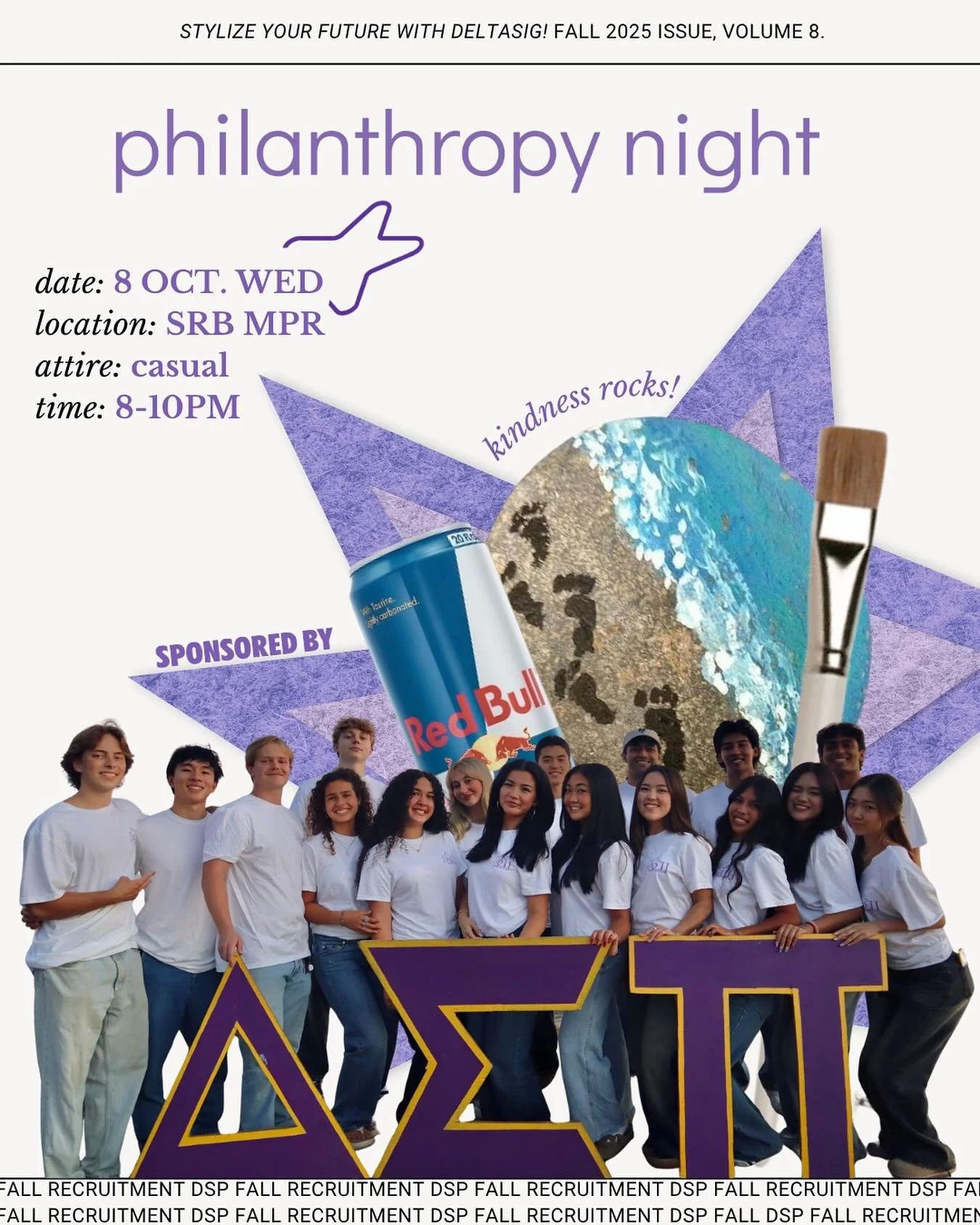 Rock on with our next event Philanthropy Night! 🪨🤘Located in the SRB Multipurpose Room tomorrow (10/8) from 8-10PM.

Come and experience one of our pillars first hand by painting rocks alongside our sponsors @redbull 

Applications are OPEN until F