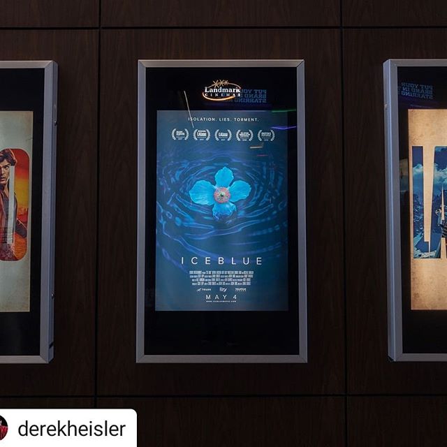 Our poster was designed by the amazing @derekheisler
Ice Blue is in theatres until Thursday!! #Repost @derekheisler
&bull; &bull; &bull;
Was awesome to see my first poster at the theatre. @icebluemovie is in theatres now. Go see it! .
.
.
Starring @m