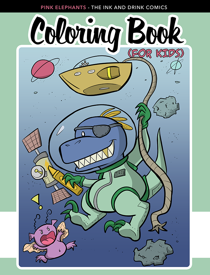 Pink Elephants - The Ink and Drink Comics Coloring Book