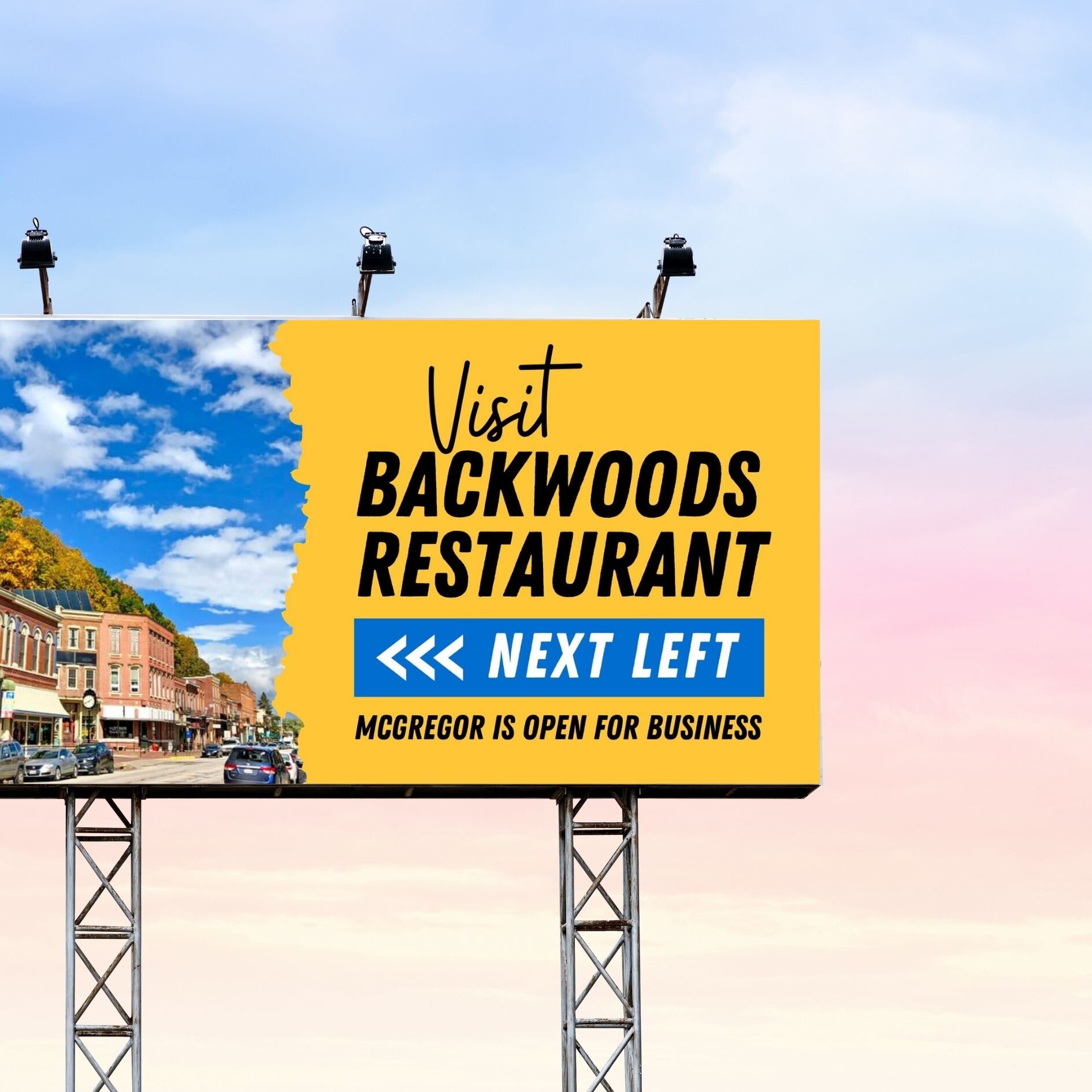 🚗 🛣️ Have You Spotted These Billboards on HWY 18?
You might have noticed something new if you've recently driven from Prairie du Chien to Elkader. I had the chance to design this billboard for @backwoods_bar_and_grill in McGregor, Iowa!

These aren