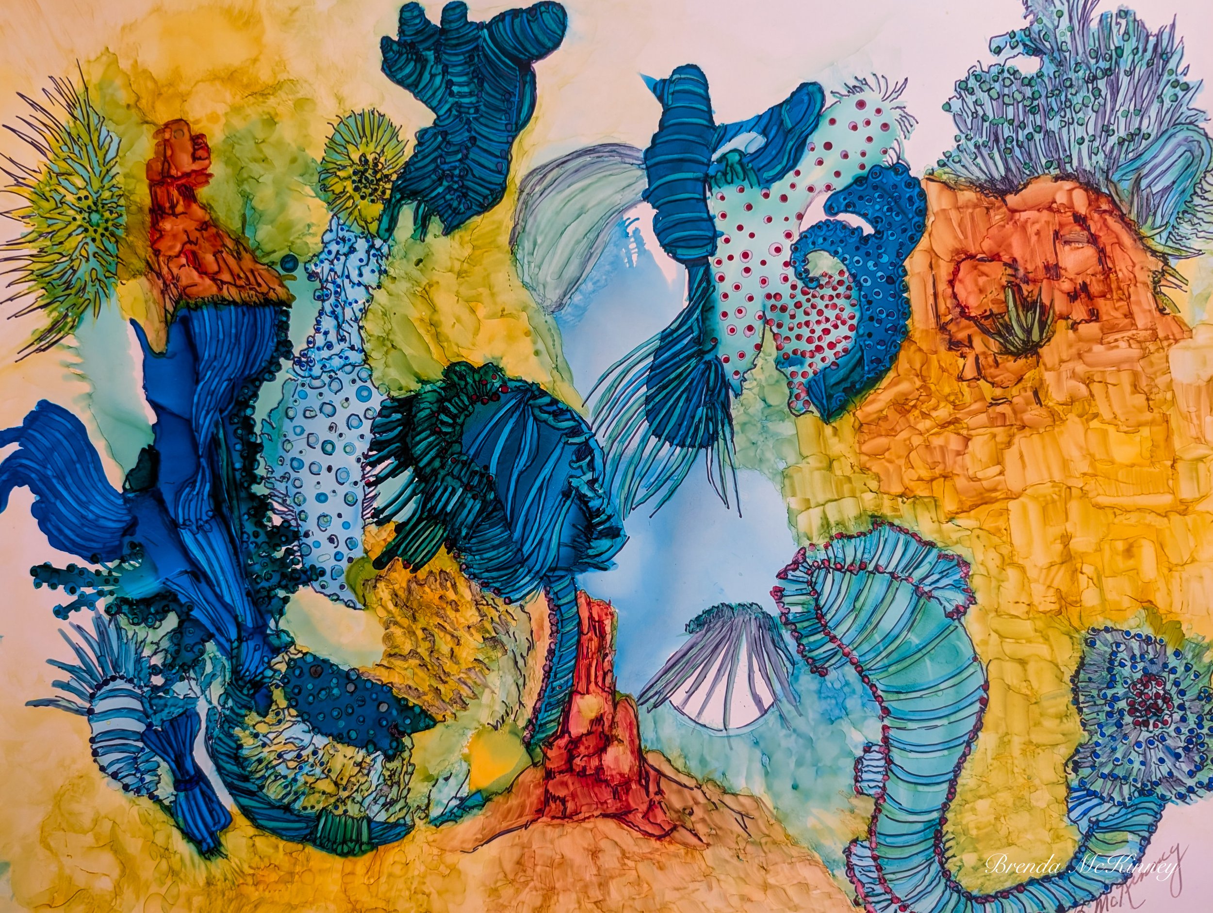 Coral Reef Yellow and Blue