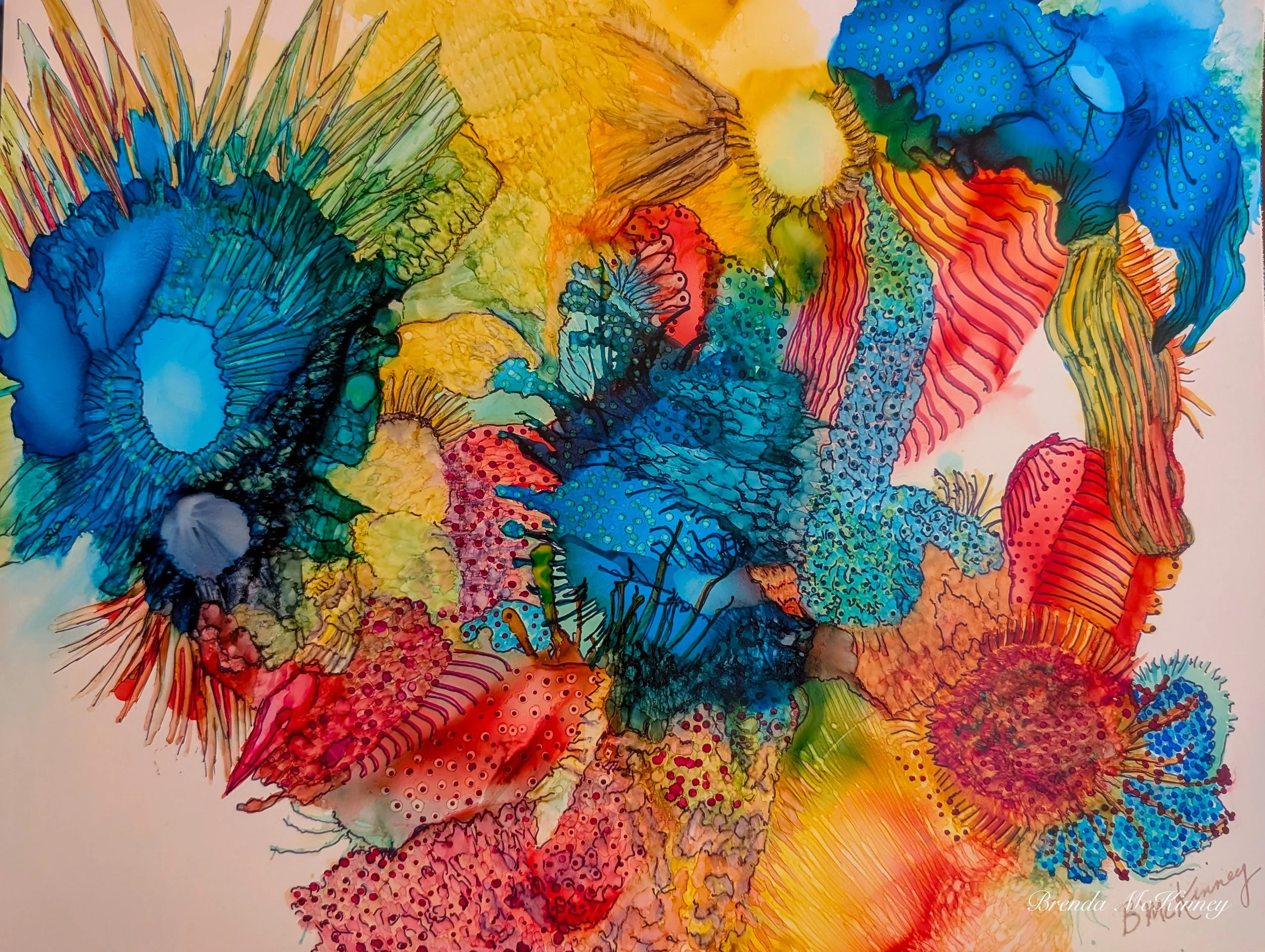 Coral Reef Red and Blue