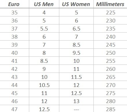 VELHO Movement Shoes — Sizes