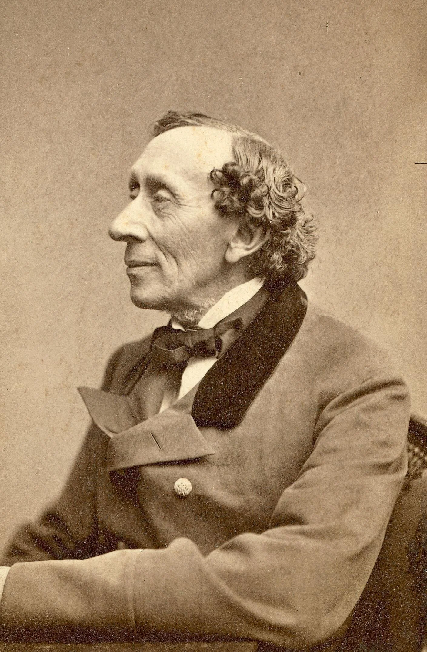 Photograph of Hans Christian Andersen, taken by Thora Hallager, 1869,