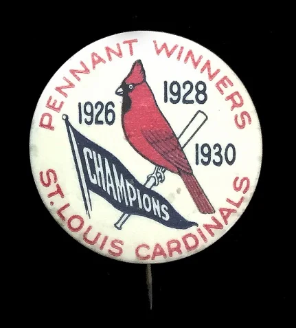 1930 Cardinals pennant winners, three dates showing 