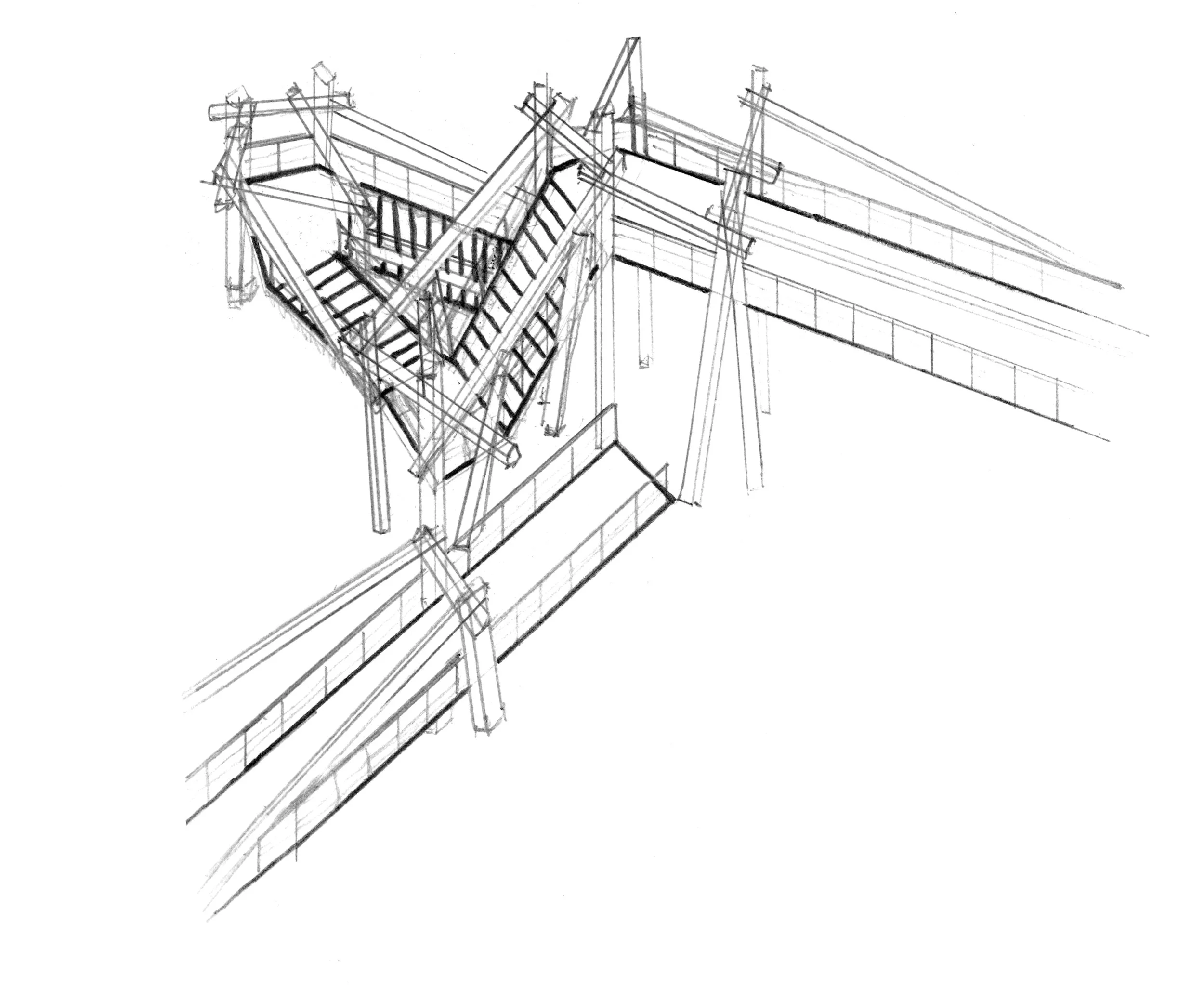 Pedestrian Bridge Axon Detail