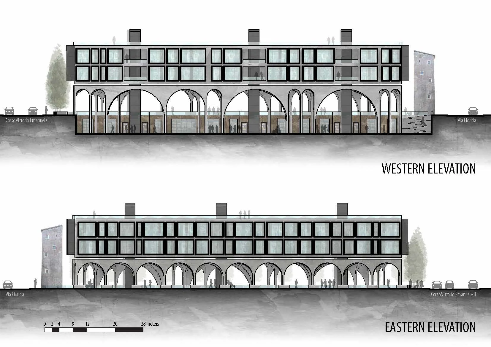 Western and Eastern Elevations