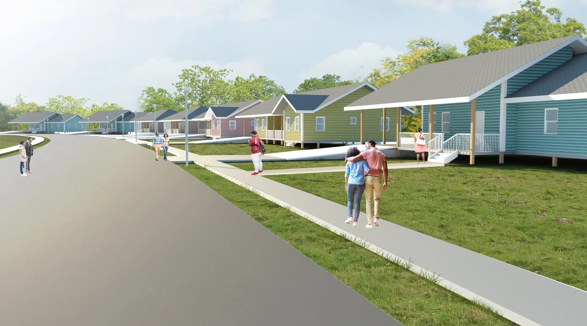 Exterior Rendering of Proposed Neighborhood