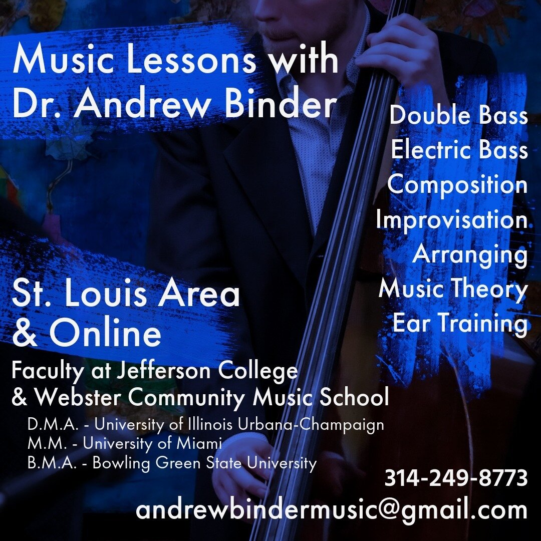 New year, new students

Folks have been asking, so thought I'd share. Contact me for more info
andrewbindermusic@gmail.com

#musiclessons #doublebass #jazzbass