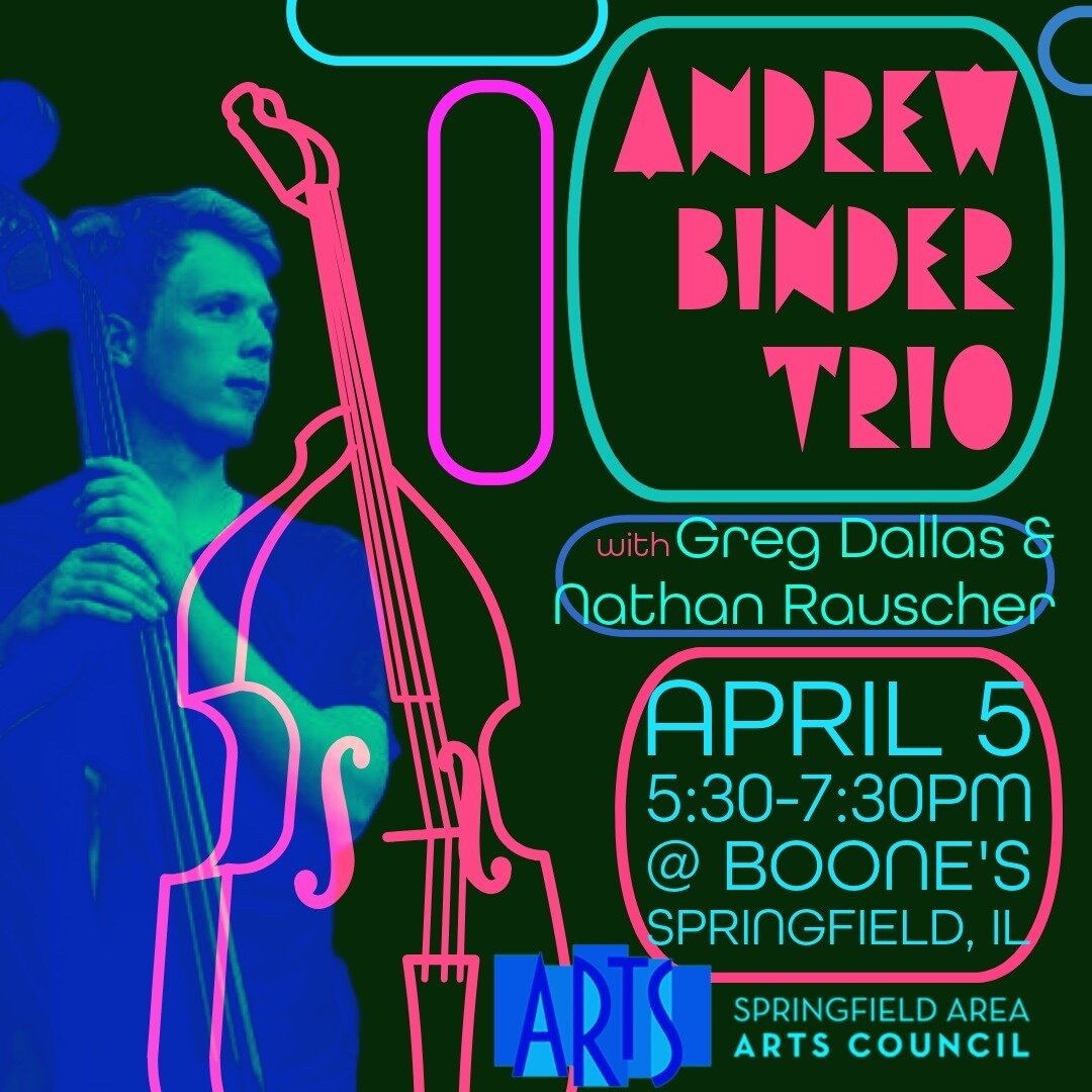 Looking forward to playing trio with @gregdallasgregdallas and @nathanrauschermusic tomorrow Friday April 5 at 5:30 @ Boone's in Springfield IL as a part of @springfieldartsco's Friday Night Jazz and Blues Series

I'll be back on April 19th with guit