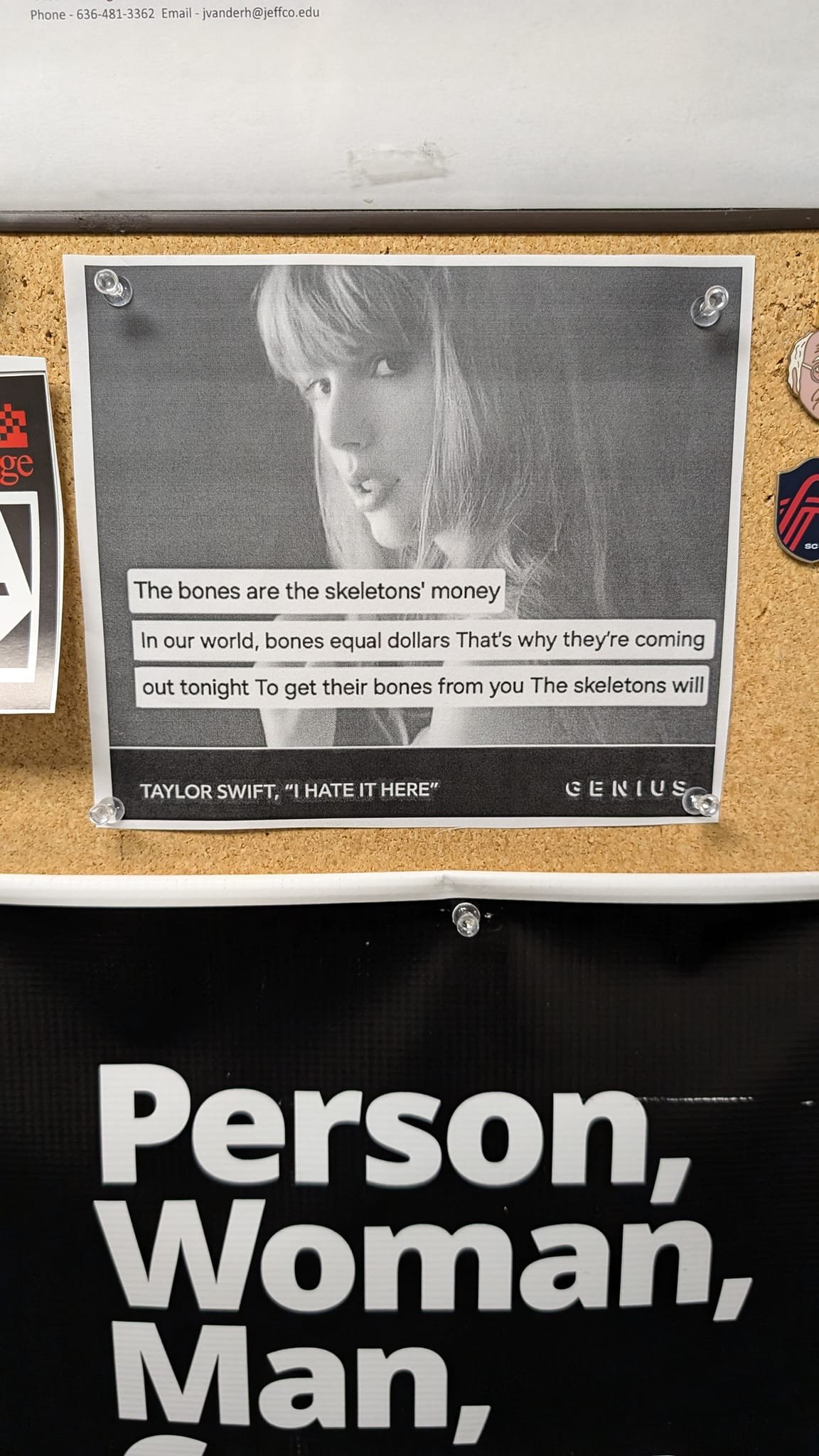 On Joel Vanderheyden 's office door