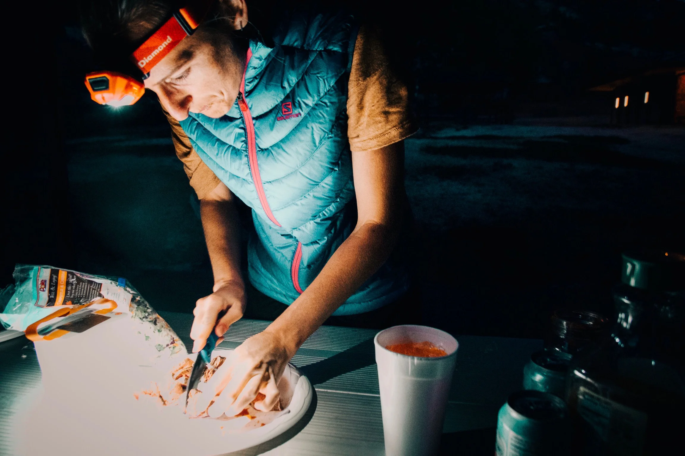 Sarah Dalton cooking up a mean dinner at camp after a long day of hiking| Edward Arthur Dalton
