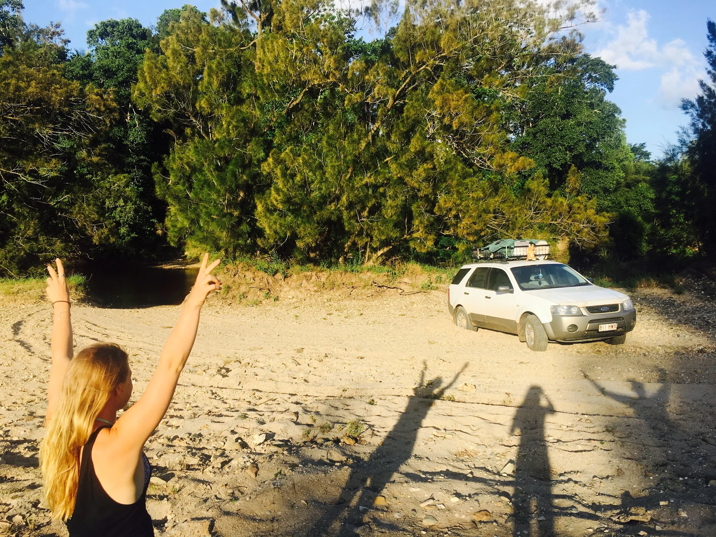Stuck on the Daintree River, waiting for the Tractor to come pull us out