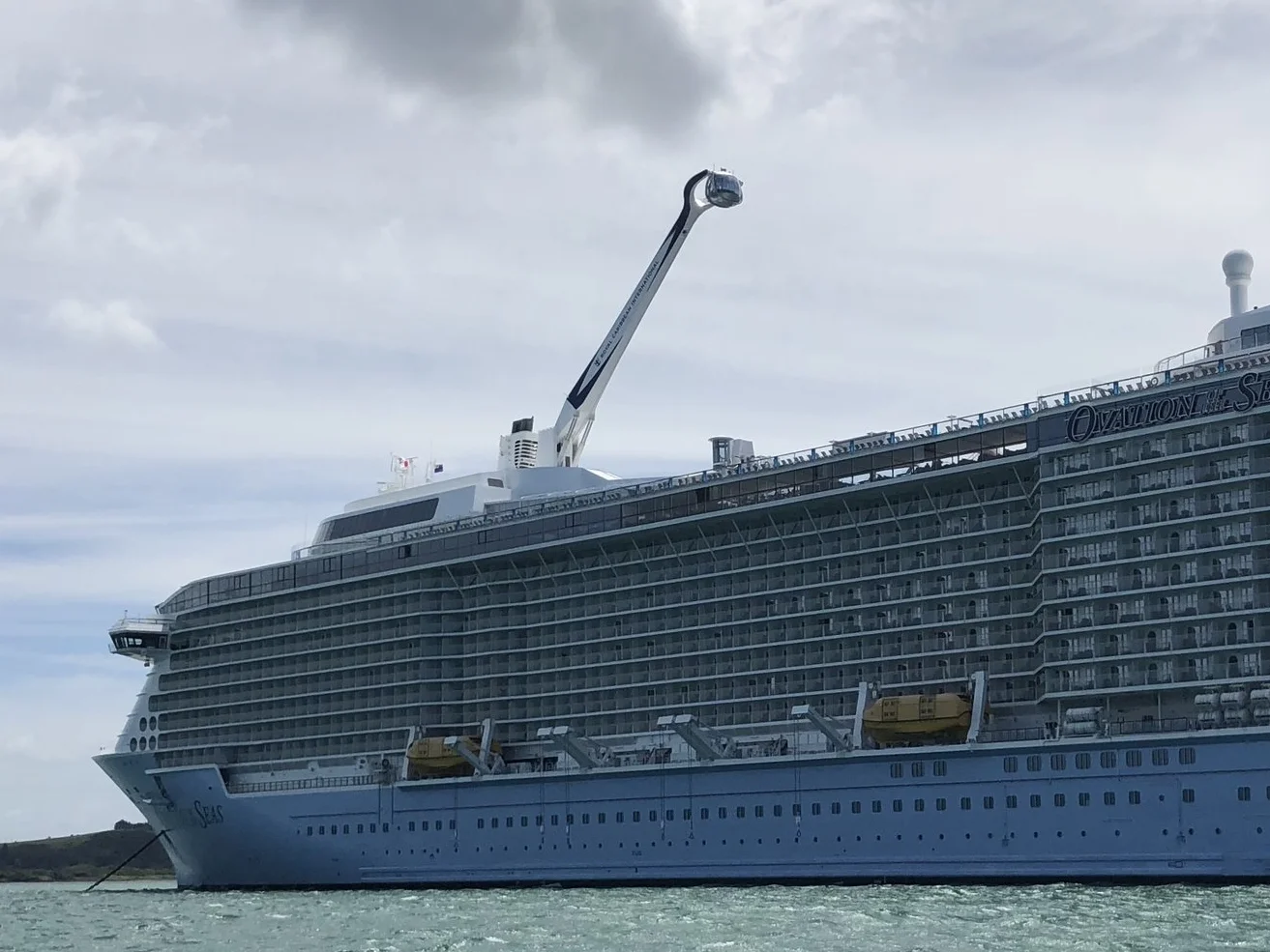 The North Star viewing platform over Auckland Harbour. On some cruises it costs money.