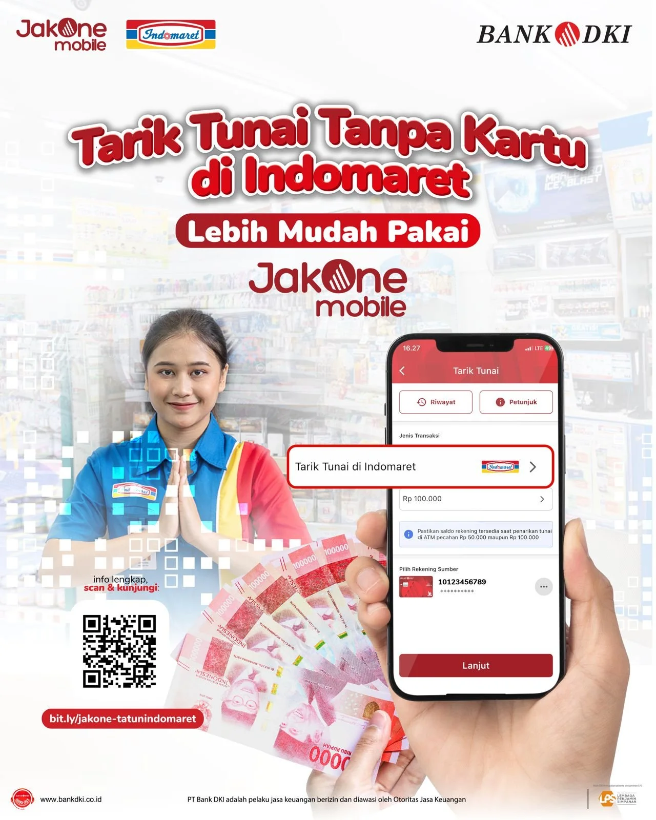 Tarik Tunai di Indomaret Kini Bisa Pakai JakOne Mobile