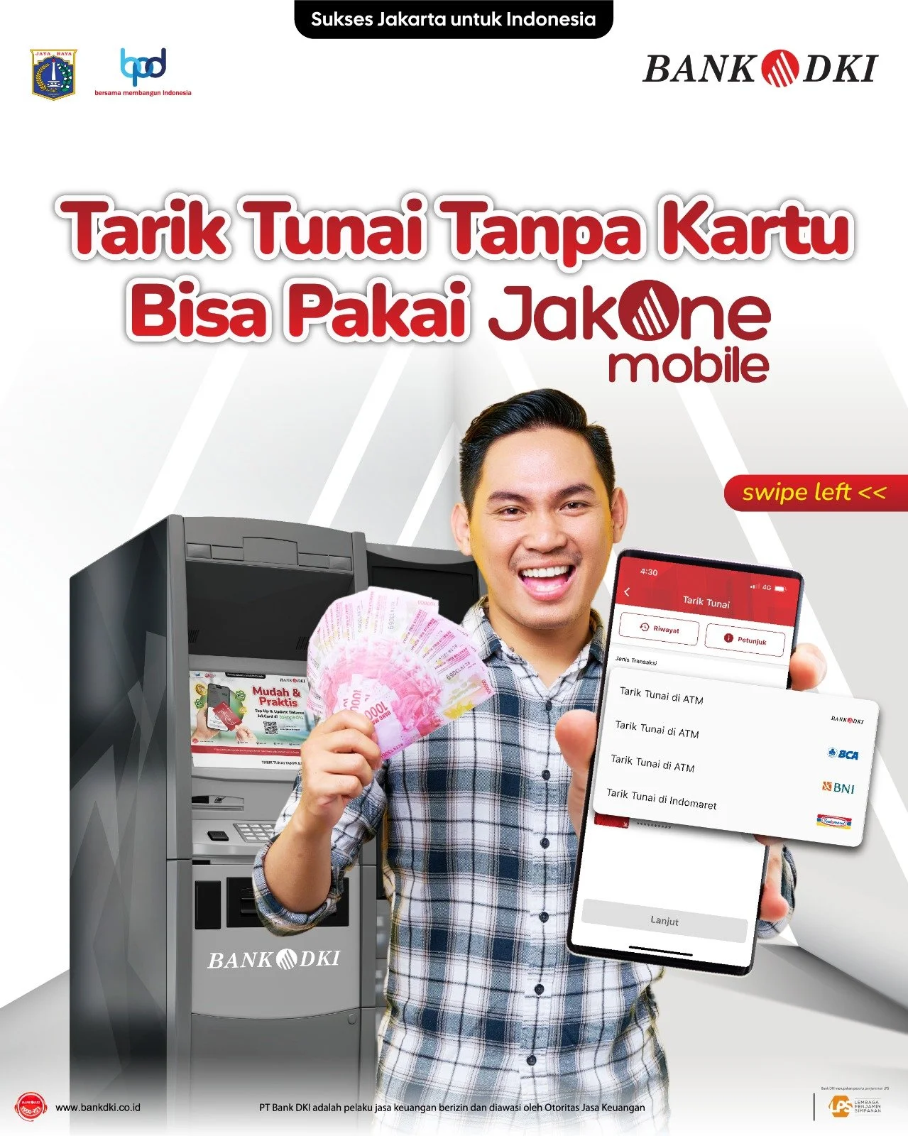 Tarik Tunai Tanpa Kartu Makin Mudah Pakai JakOne Mobile Bank DKI