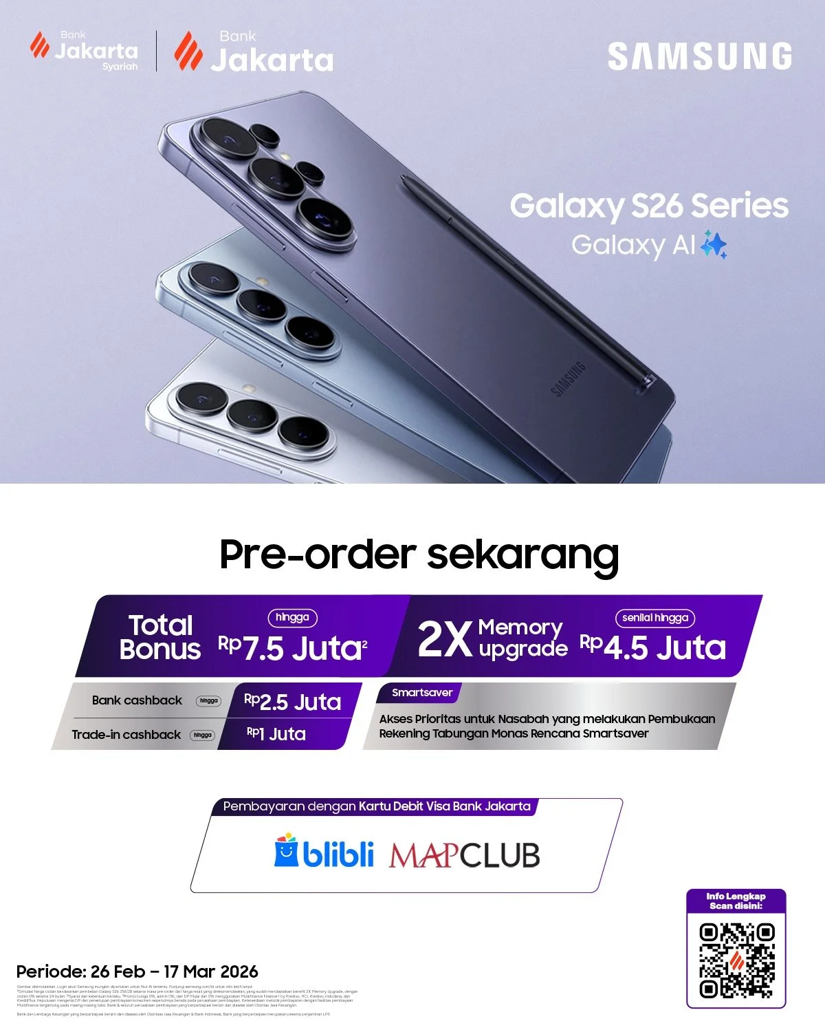 Miliki SAMSUNG Galazy S26 Series dengan Kartu Debit Visa Bank Jakarta