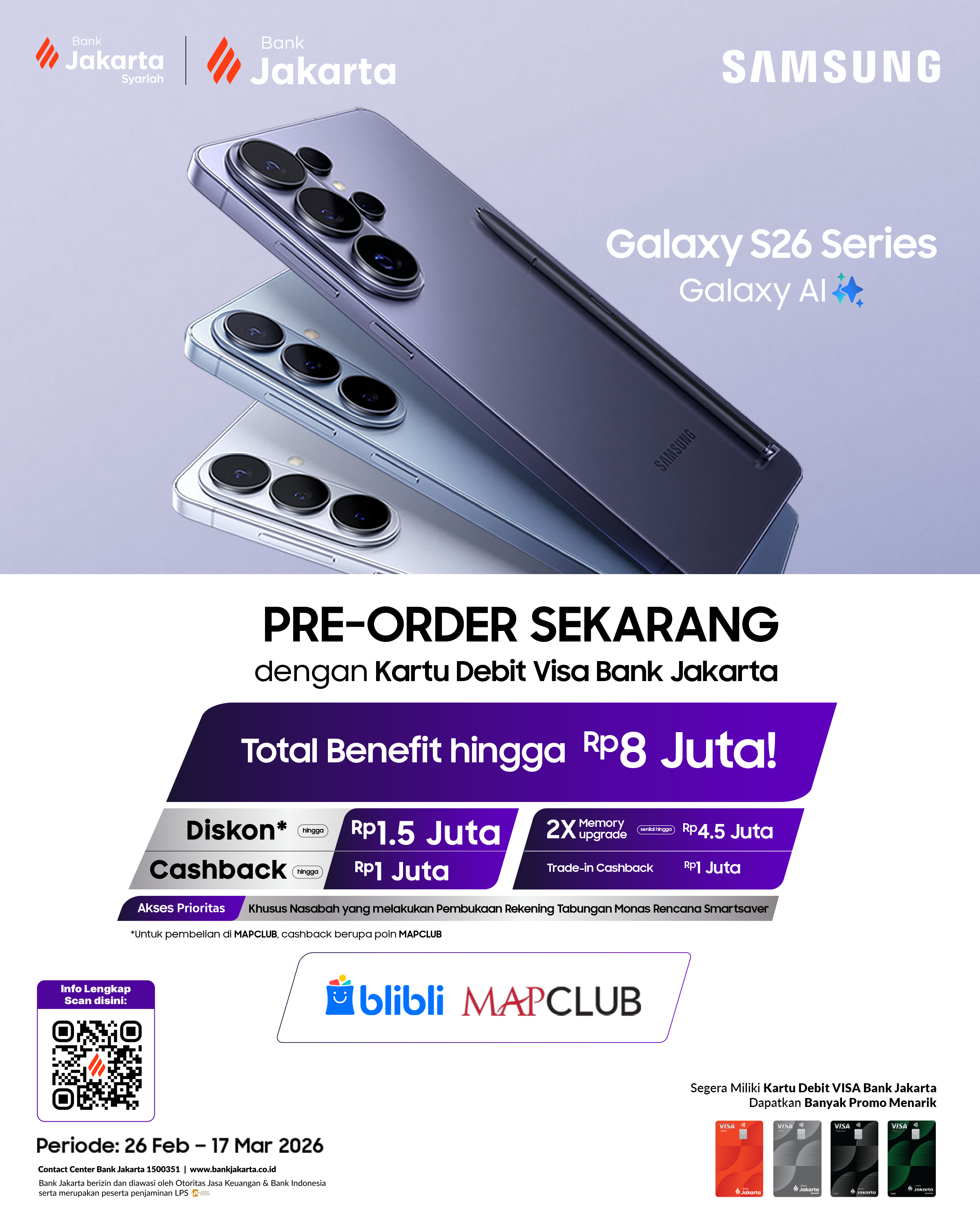 Miliki SAMSUNG Galazy S26 Series dengan Kartu Debit Visa Bank Jakarta