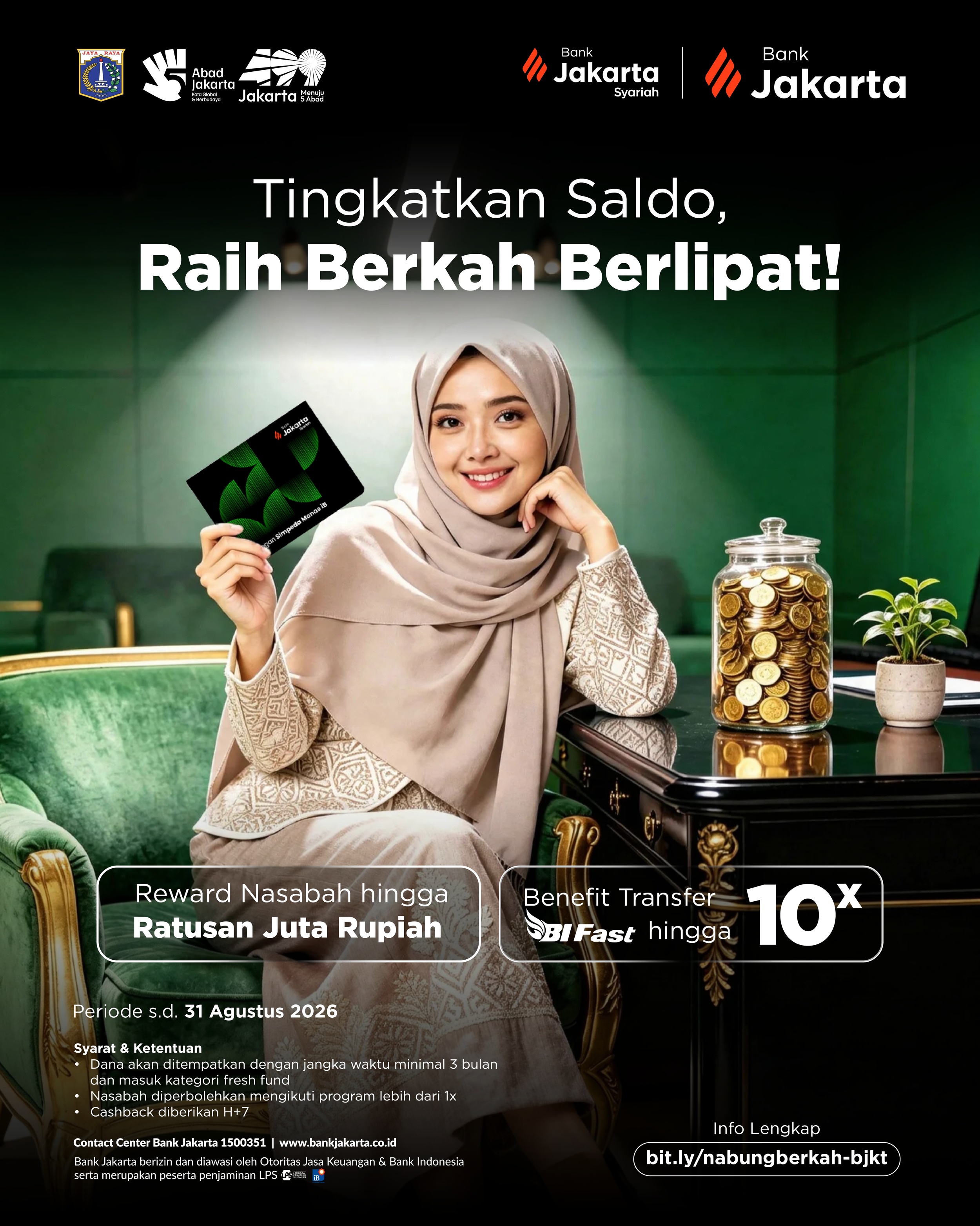 Nabung Berkah di Bank Jakarta Syariah Raih Reward hingga Ratusan Juta Rupiah