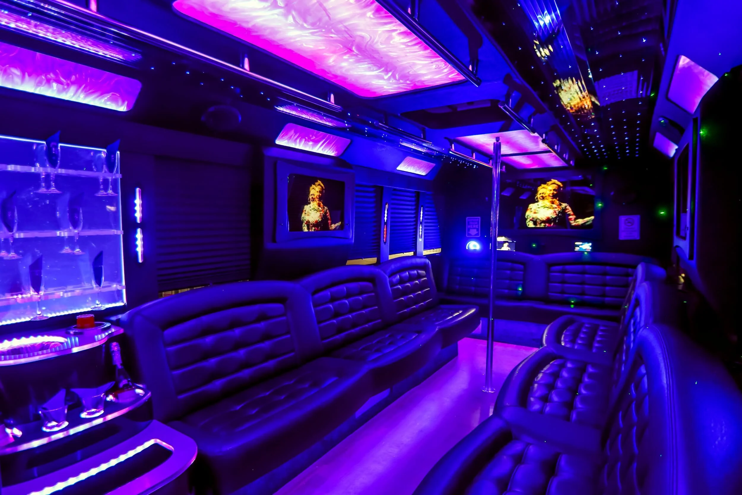 Party Bus Inside Purple