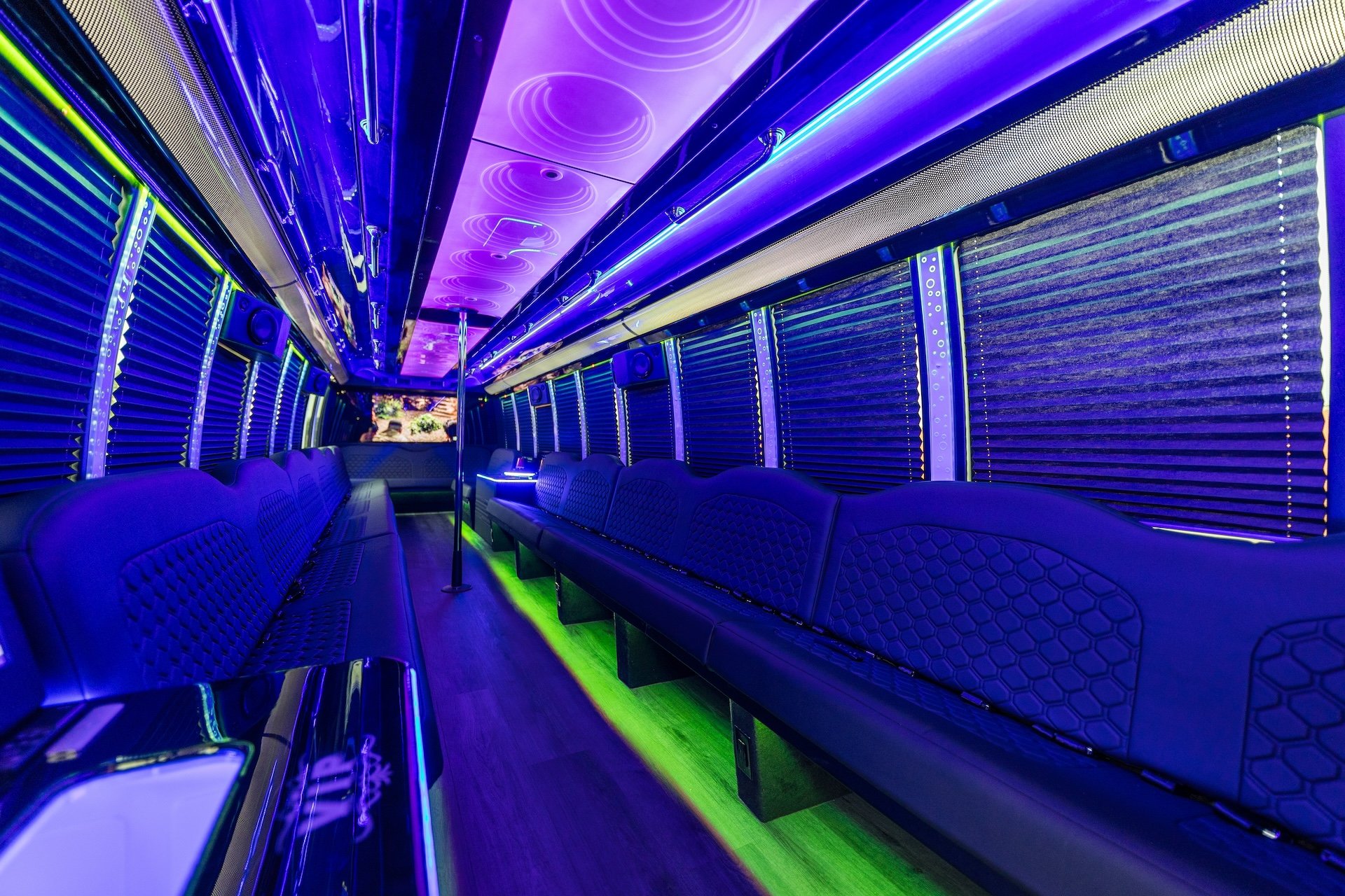 M2 Dreamliner Limo Party Bus Interior