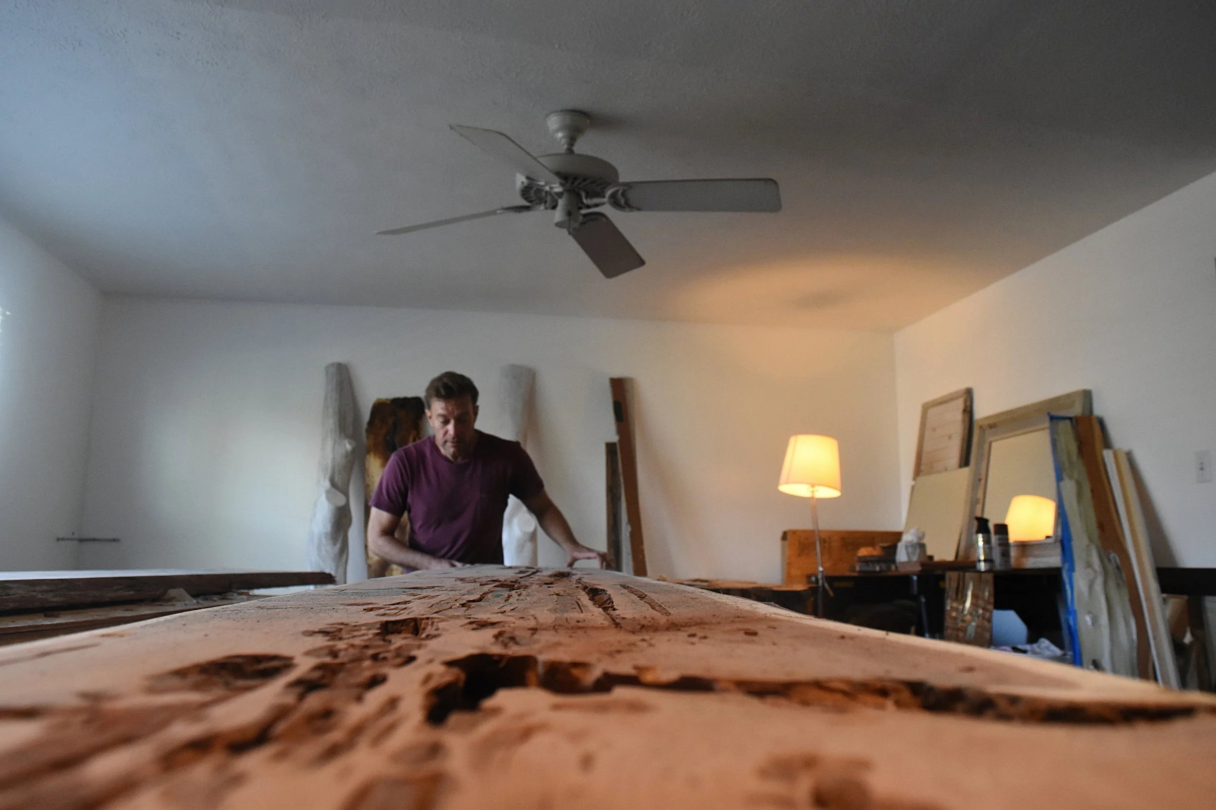  Weeks spends innumerable hours searching for wood. He can never have enough of it.&nbsp; 